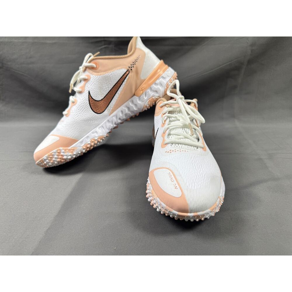 Womens Nike Alpha Huarache Elite 3 Turf White Artic Orange Sz 12 CU8403-101